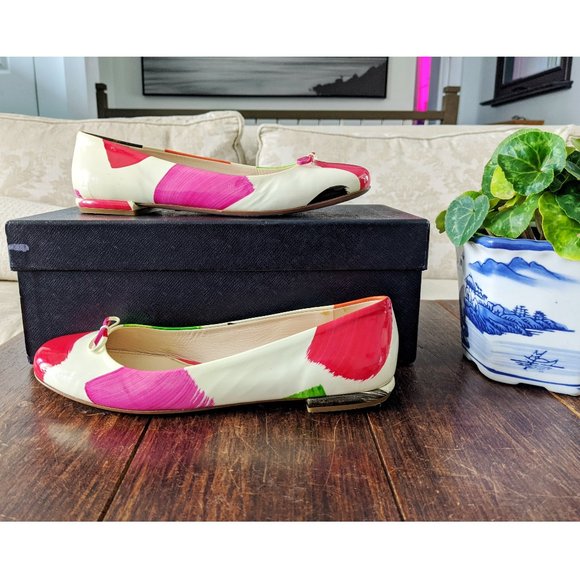 👠 Prada Patent Leather Multicolor Ballet Flats - Picture 2 of 9